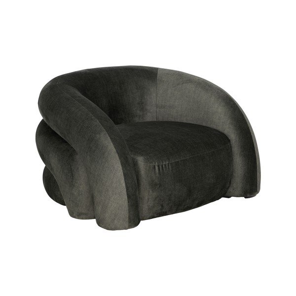 Tmavozelené zamatové kreslo Archie – Ixia