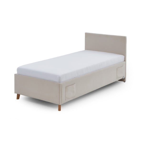 Béžová čalúnená detská posteľ s úložným priestorom s roštom 90x200 cm Cool – Meise Möbel