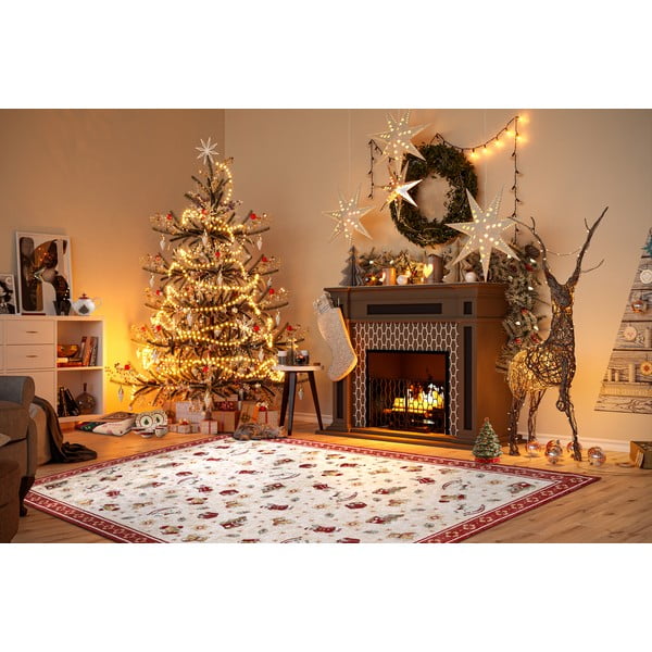 Červený koberec s vianočným motívom s prímesou bavlny 160x230 cm Toy's Delight Red Christmas – Villeroy&Boch-image-1