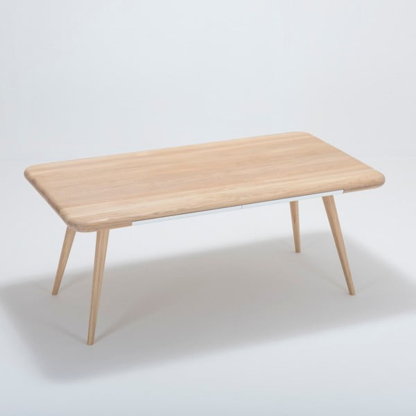 Jedálenský stôl s konštrukciou z masívneho dubového dreva so zásuvkou Gazzda Ena, 180 × 100 cm