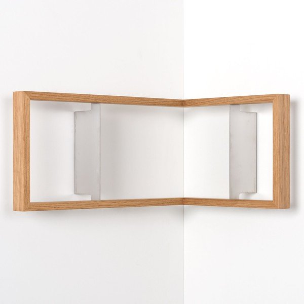 Rohová polica na knihy z dubového dreva das kleine b b1, výška 22 cm-image-2