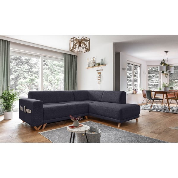 Antracitová rozkladacia/s úložným priestorom rohová pohovka (pravý roh/do L) Classy Sophie – Miuform-image-3