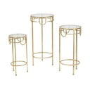 Súprava 3 stolíkov v zlatej farbe Mauro Ferretti Lorenzo