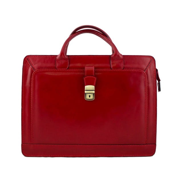 Červená pánska kožená taška Luciano Calboni Alberto