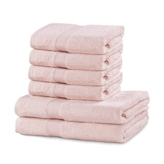 Set 2 ružových osušiek a 4 uterákov DecoKing Marina