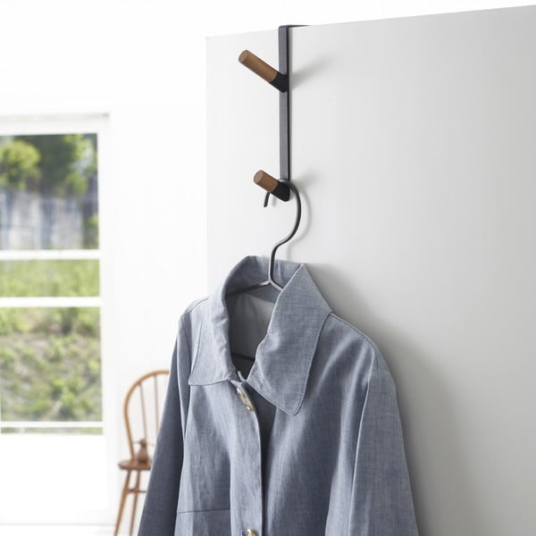 Čierny kovový vešiak na dvere 1,5 cm Tower – YAMAZAKI-image-1