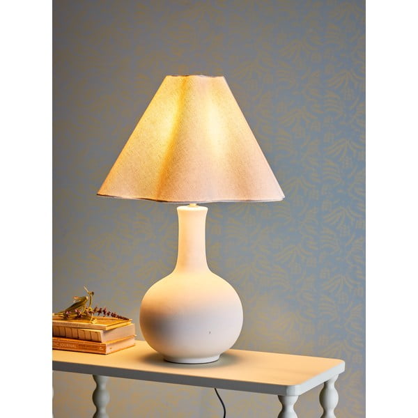 Krémová stolová lampa s textilným tienidlom (výška 60 cm) Heide – Bloomingville-image-2