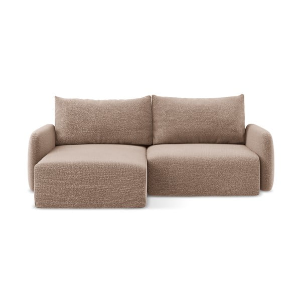 Svetlohnedá rozkladacia/s úložným priestorom rohová pohovka (ľavý roh) Kalena – Makamii