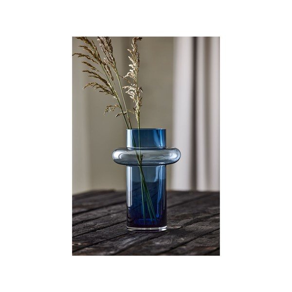Tmavomodrá sklenená váza Lyngby Glas Tube, výška 30 cm-image-2
