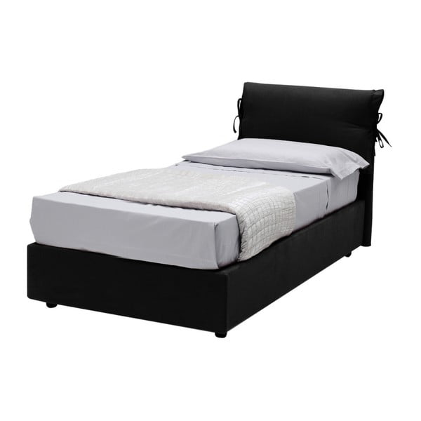 Čierna jednolôžková posteľ s úložným priestorom 13Casa Iris, 80 x 190 cm