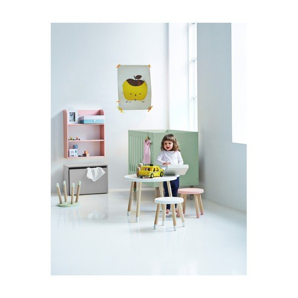 Biela detská stolička Flexa Dots, ø 30 cm-image-2