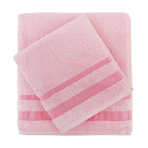 Sada ružového uteráku a osušky Serit