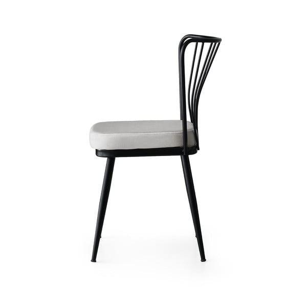 Bielo-čierne kovové jedálenské stoličky v súprave 2 ks Yildiz – Kalune Design-image-3