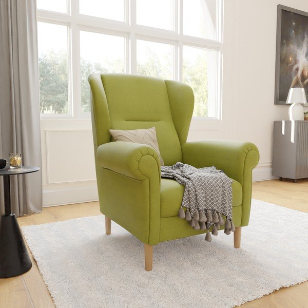 Zelené kreslo ušiak Swan – Ropez-image-3