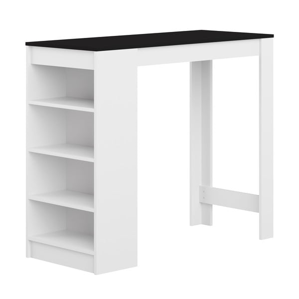 Biely barový stôl s čiernou doskou 115x50 cm Aravis - TemaHome 