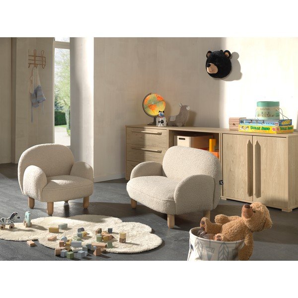 Béžové detské kresielko z textílie buklé Rocky – Vipack-image-2