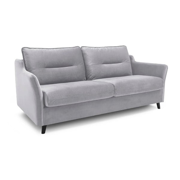 (II. akosť) Svetlosivá zamatová rozkladacia pohovka Bobochic Paris Loft-image-3