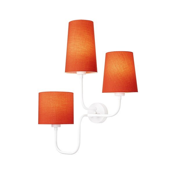 Biele kovové nástenné svietidlo s červenými tienidlami Opviq lights Eleni-image-1