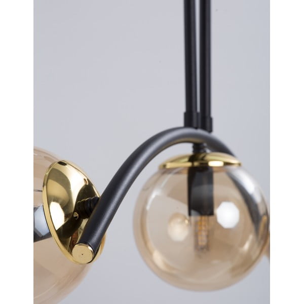 Žlté/čierne stropné svietidlo so skleneným tienidlom ø 15 cm Yay – Squid Lighting-image-2