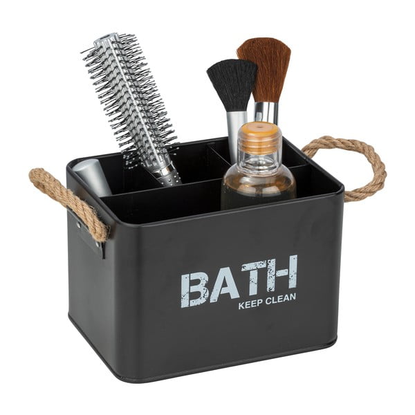 Čierny kúpeľňový organizér so 4 priehradkami Wenko Gara-image-1