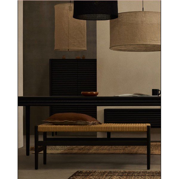 Lavica v čierno-prírodnej farbe Zaide – Kave Home-image-1