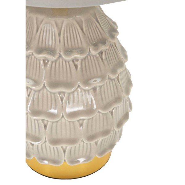 Béžová keramická stolová lampa s textilným tienidlom (výška  30,5 cm) Pigny – Mauro Ferretti-image-3