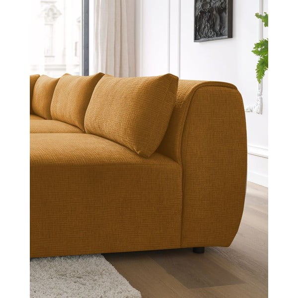 Rohová pohovka (variabilná) v horčicovohnedej farbe Jeanne - Bobochic Paris-image-1