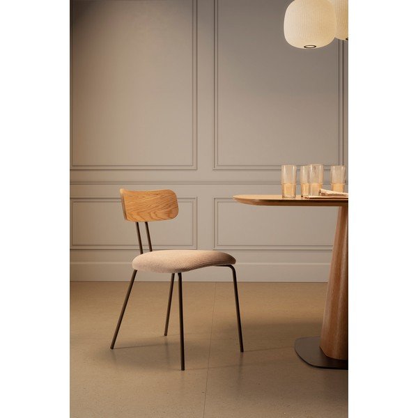 Béžová/v prírodnej farbe čalúnená jedálenská stolička Olimpia – MOME-image-2