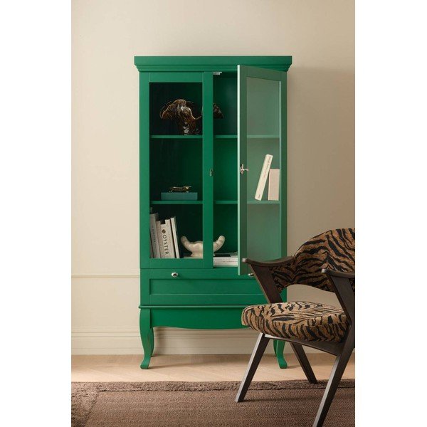Zelená závesná vitrína z MDF 85x170,5x35 cm Prato – Ellos Home-image-1