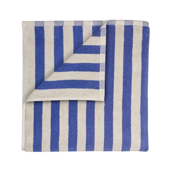 Modrá/krémovobiela froté osuška z bio bavlny 70x140 cm Arto – Blomus