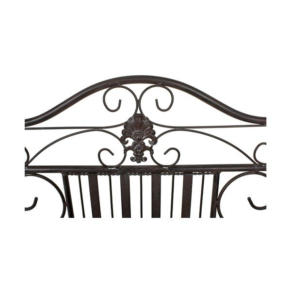 Tmavohnedá kovová záhradná lavica Mangan – Garden Pleasure-image-3