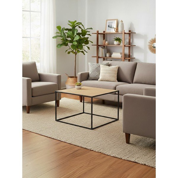 Ratanový konferenčný stolík v prírodnej farbe 60x60 cm Depok – Premier Housewares-image-4