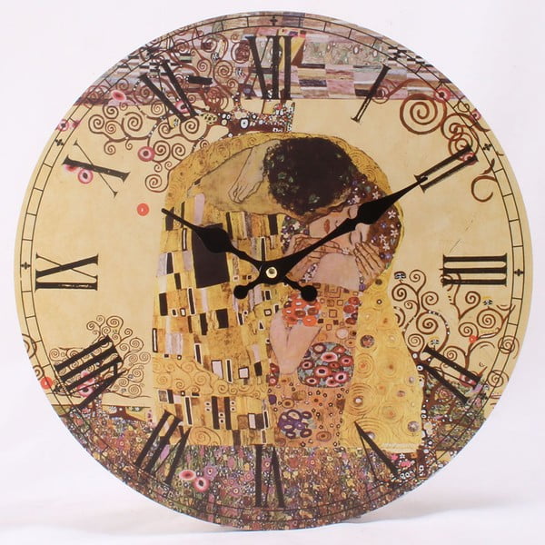 Drevené nástenné hodiny Dakls Retro, ⌀ 34 cm