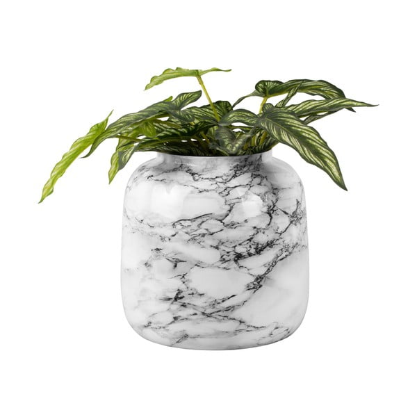 Bielo-čierna železná váza PT LIVING Marble, výška 12,5 cm-image-2