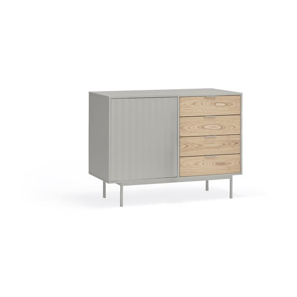 Nízka komoda v dekore duba v sivo-prírodnej farbe 108x80 cm Sierra – Teulat-image-3