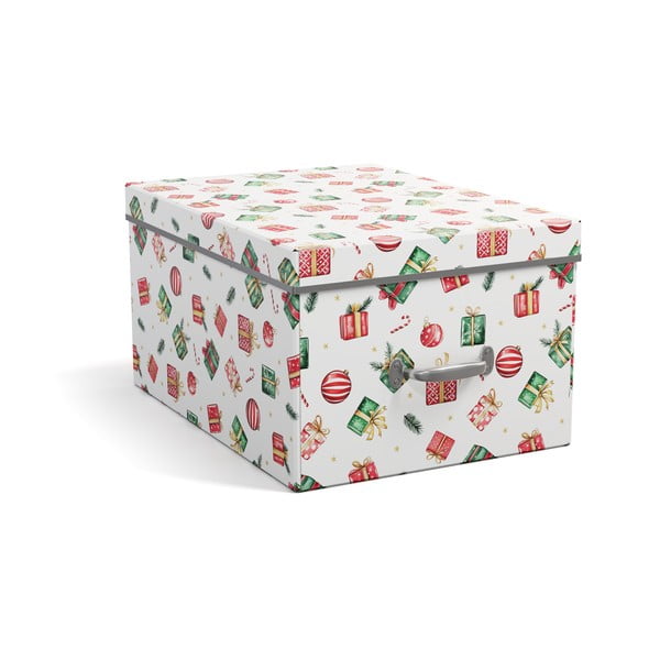 Kartónový úložný box s vekom/dekoratívny 37x50x15 cm Engla Christmas Storage – Bigso