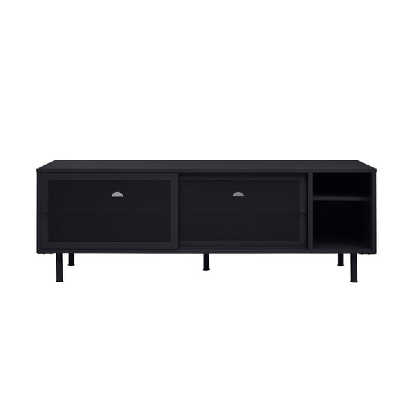 Čierny kovový TV stolík 160x55x45 cm Veep – Unique Furniture