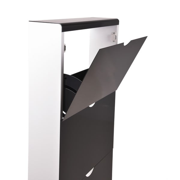 Čierny kovový výklopný botník 51x138x16 cm – Household Pleasure-image-2