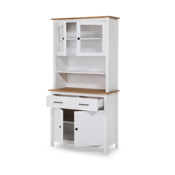 Biela vitrína z borovicového dreva 90x180 cm Miranda – Marckeric-image-3