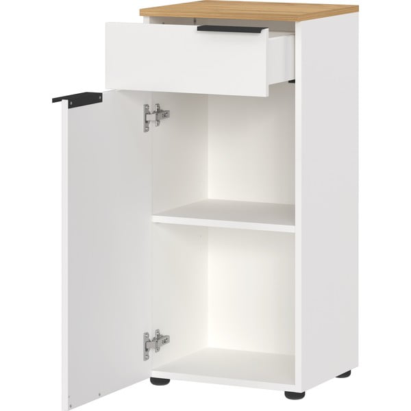 Biela vysoká kúpeľňová skrinka 39x85 cm Menen – Germania-image-3