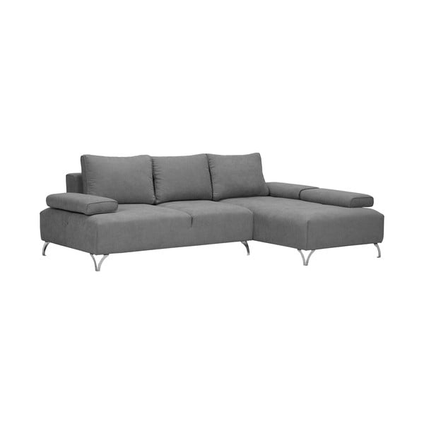 Svetlosivá rohová rozkladacia pohovka Windsor & Co Sofas Virgo, pravý roh-image-1