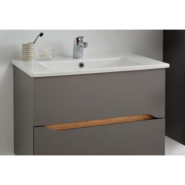 Sivá závesná skrinka bez umývadla 72x51 cm Set 357 - Pelipal-image-1