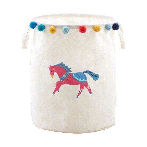 Biely látkový detský kôš na hračky ø 38x48 cm Mimo Eclectic Horse – Premier Housewares