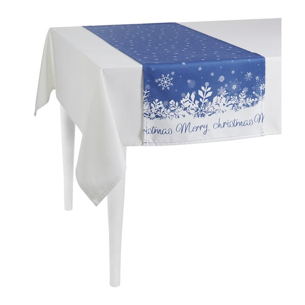 Modrý vianočný behúň na stôl Mike & Co. NEW YORK Honey Christmas, 40 × 140 cm