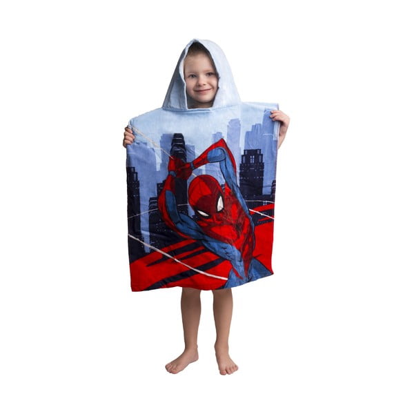 Modro-červené froté detské pončo Spider-Man - Jerry Fabrics-image-1