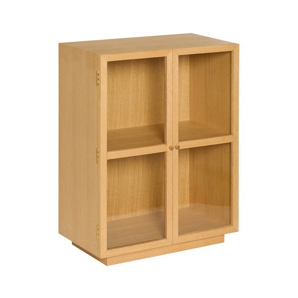 Závesná vitrína v dekore duba v prírodnej farbe 70x90x39 cm Mae – Hübsch-image-3