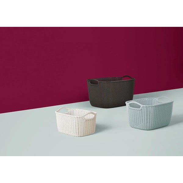 Biely úložný košík Curver Knit, 3 l-image-4