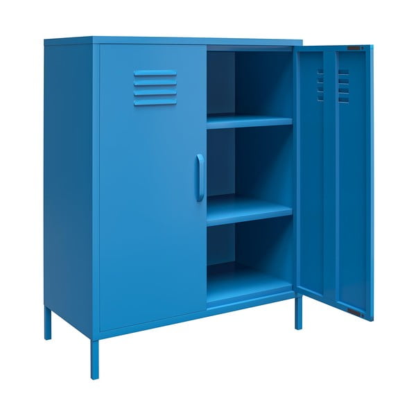 Modrá kovová komoda Novogratz Cache, 80 x 102 cm-image-3