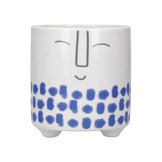 Bielo-modrý keramický hrniec Kitchen Craft Happy Face