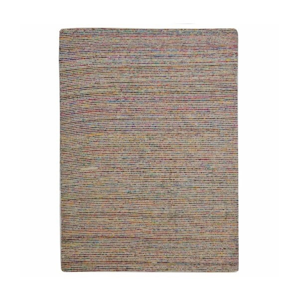 Krémový pruhovaný vlnený koberec s hodvábom The Rug Republic Siska, 230 x 160 cm

